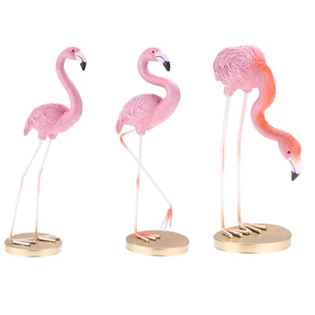 

3Pieces Decorative Flamingo Birds Resin Animal Figurines for Home Garden Lawn Yard Decoratin