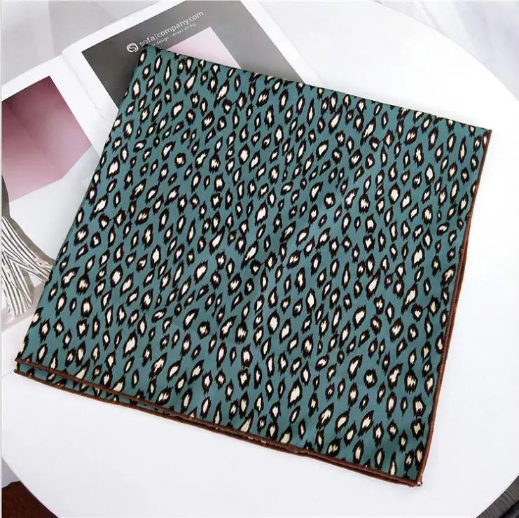 

New 70cm Women Multifunction Polyester Silk Scarf Sexy Leopard Women Neckerchief Prints Satin Small Square Wraps Scarves Shawl