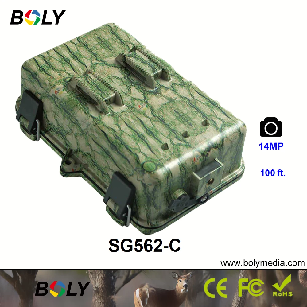 Охотничья камера 12MP 720P белая вспышка 2 дюйма цветной дисплей 100 градусов PIR сенсор 100 футов Обнаружение Boly trail игровые камеры