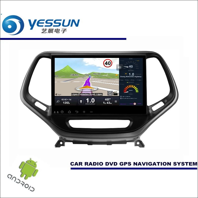 YESSUN автомобильный Android плеер мультимедиа для Jeep Cherokee KL~-Радио Стерео gps карта Nav Navi(без CD DVD) 1" HD экран