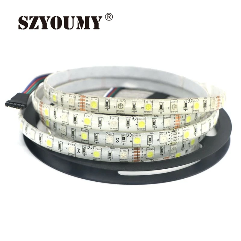 SZYOUMY Светодиодные ленты 5050 DC12V 60 светодио дный s/m 5 м/лот гибкие светодио дный свет rgbww RGBW 5050 Светодиодные ленты IP20 IP65 Водонепроницаемый