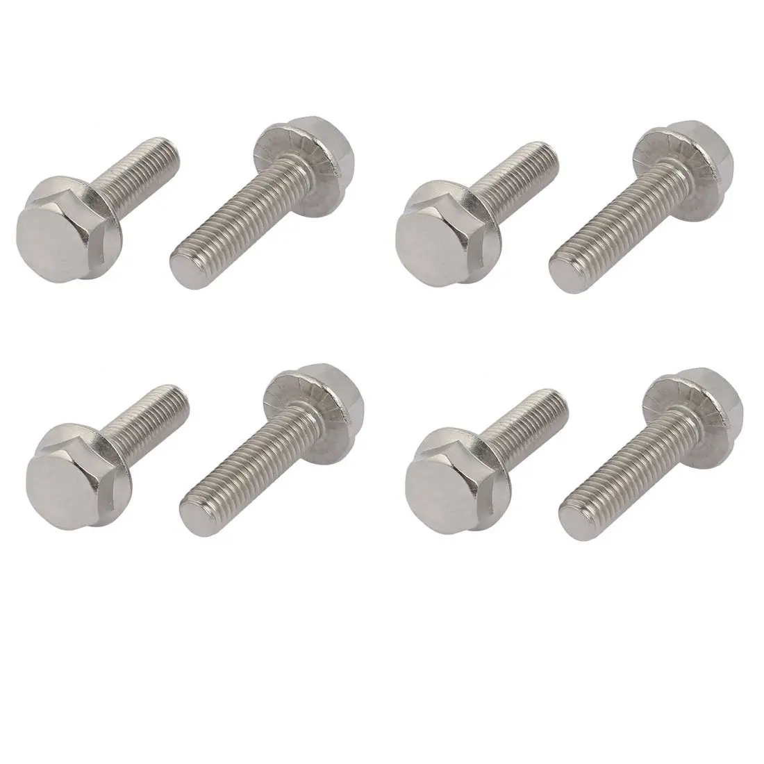 

Fullerkreg M8x30mm Thread 304 Stainless Steel Hex Head Serrated Flange Screw Bolt 8pcs