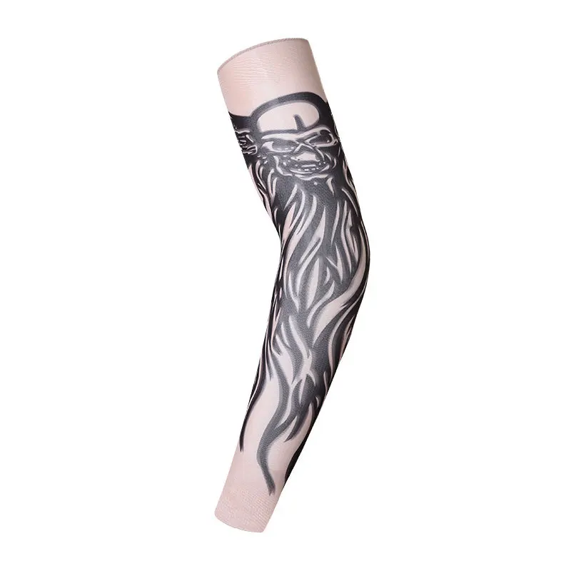 Открытый Велоспорт 3D татуировки напечатаны рукава унисекс УФ-защита Баскетбол компрессионные гетры для рук езда рукава с манжетами - Цвет: 17