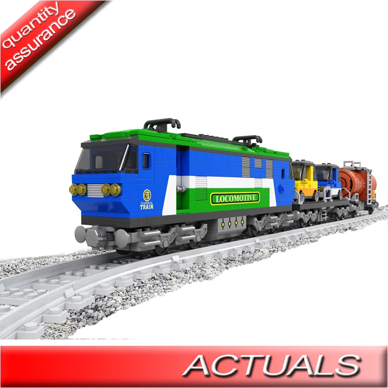 

AUSINI 25808 Train Rail Rollingstock 3D Blocks Educational Model Building Toys Hobbies for Children Compatible Legoed train MOC