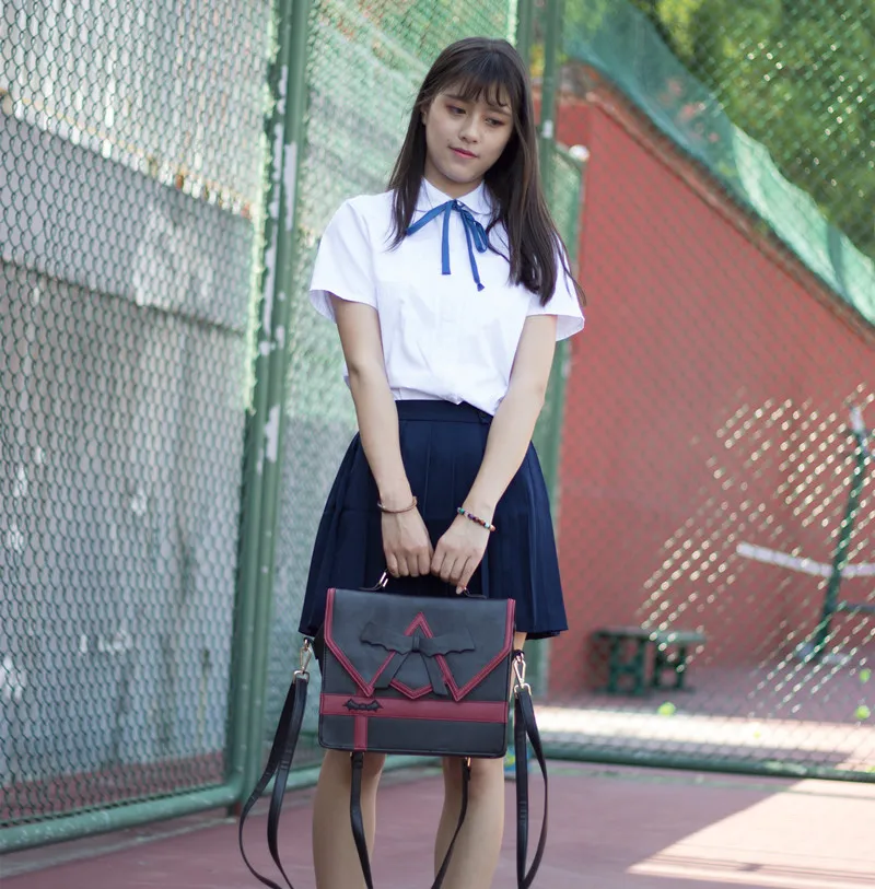 Японская женская сумка для девушек в консервативном стиле, сумка на плечо в стиле Лолиты с бантом, JK, Униформа, сумка-мессенджер, 3 варианта, рюкзак, школьная сумка