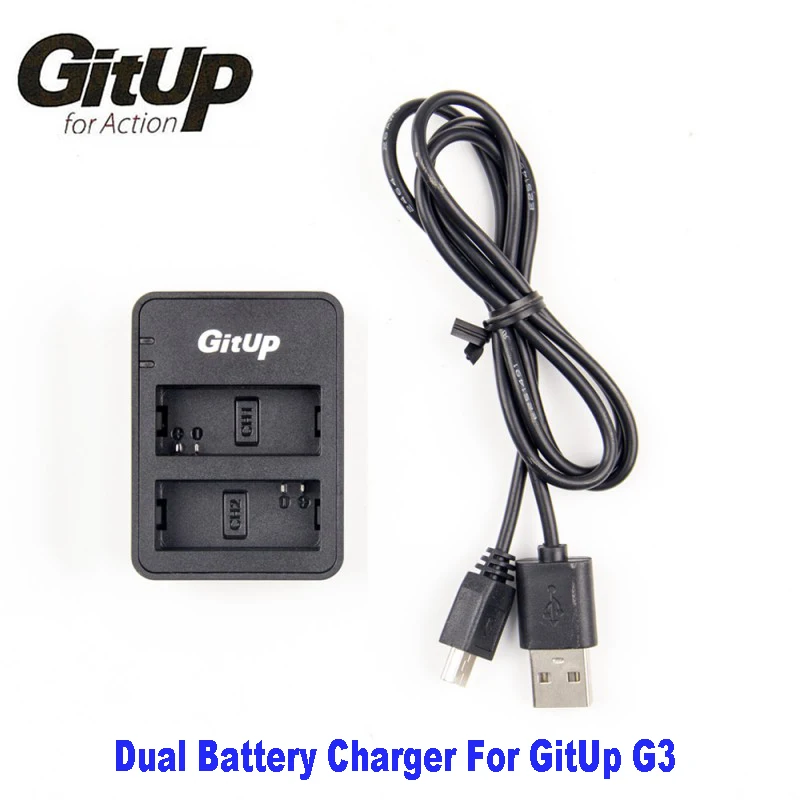 Оригинальное зарядное устройство с двумя слотами для GitUp G3 Duo Git3 Экшн камера