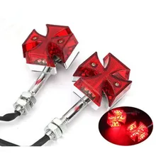 2Pcs/Lot Motorcycle Maltese Cross Rear Side Tail Light Turn Signals Indicator Light Universal For Harley Custom Honda Kawasaki