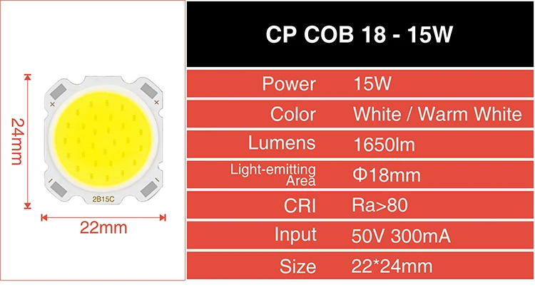 Светодиодный COB чип 3 Вт 5 Вт 7 Вт 10 Вт 12 Вт 15 Вт Высокая мощность светильник с бусинами вход 9-50 в DIY Чип для светодиодной лампы Открытый прожектор светильник Точечный светильник диодные лампы