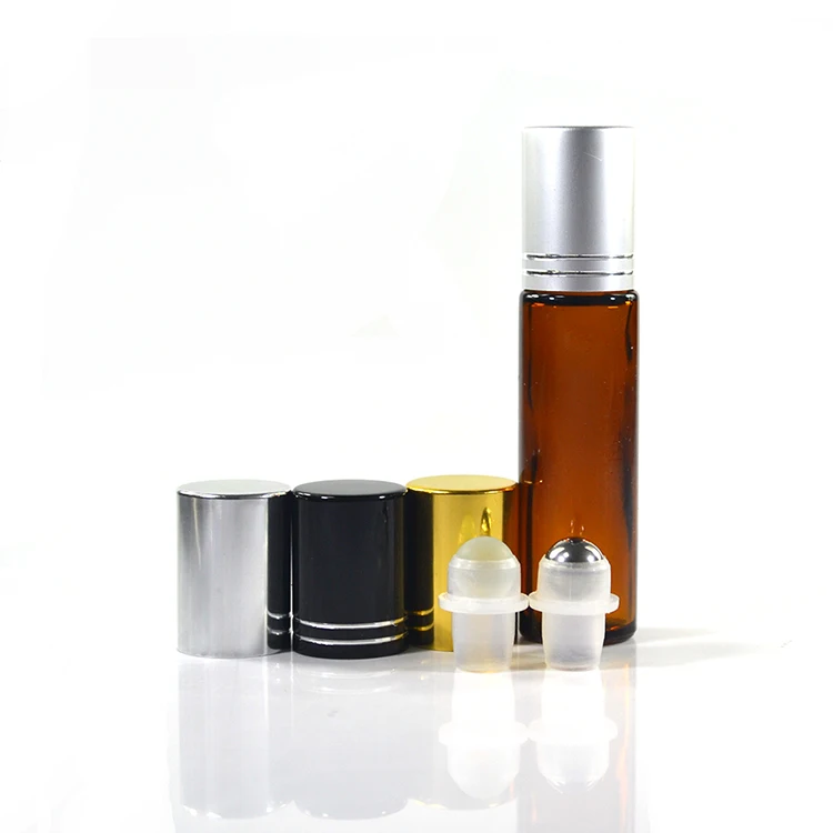 100pcs *10ml ROLL ON AMBER fragrance GLASS BOTTLES ESSENTIAL OIL Roller