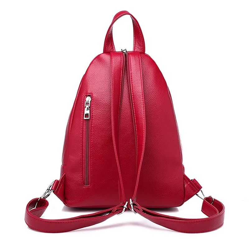  Female Backpack Designer High Quality Leather Women Bag Fashion School Bags Girl Red Bagpack Tassel - 32958515857
