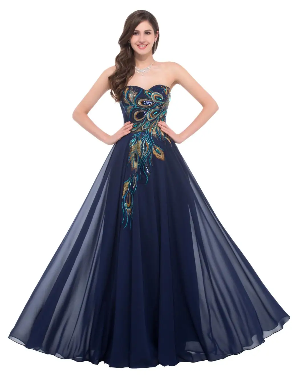 Grace Karin Peacock Evening Dress Long 2016 Formal Dress Wedding ...