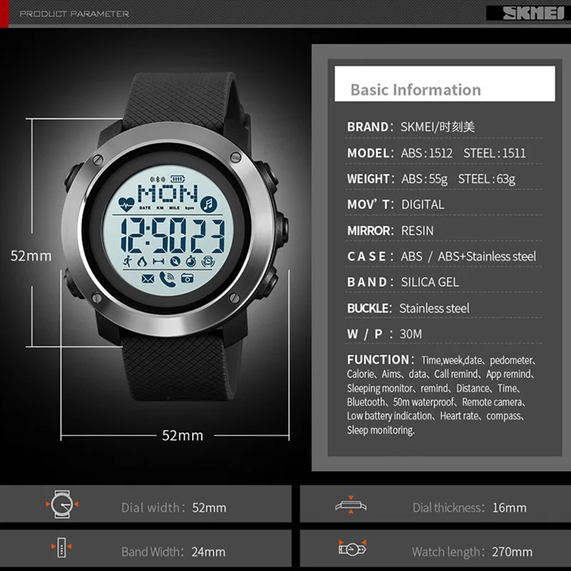 Смарт часы мужские спортивные водонепроницаемые умные для Android Wear OS IOS компас с