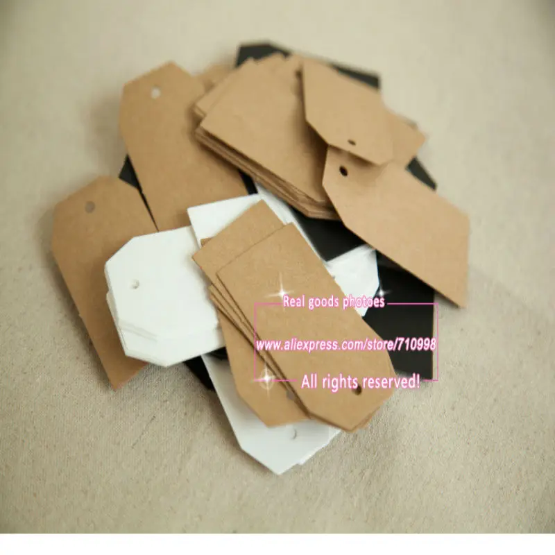 Multi Shape Craft Paper White Hang Tags Wedding Party Label Price Gift ...