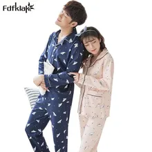 Зимние пижамы женские хлопок осень комплект одежды для сна Длинные рукава пары Пижама Милая Пижама с рисунком Женская домашняя одежда