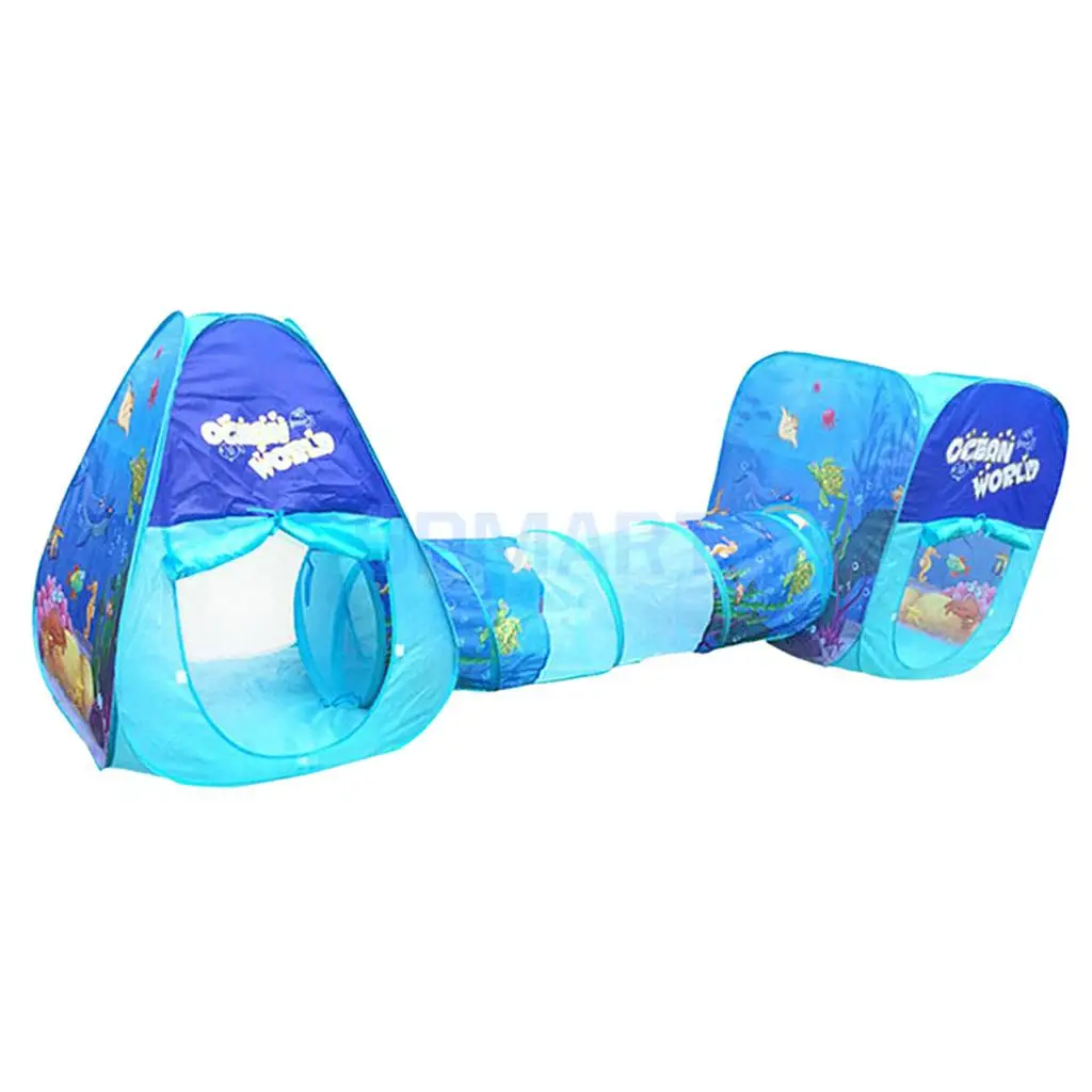 

Kids 3-in-1 Portable Folding Pop Up Playhouse Tunnel Tent for Toddler Crawling Play Fun Tent Toy