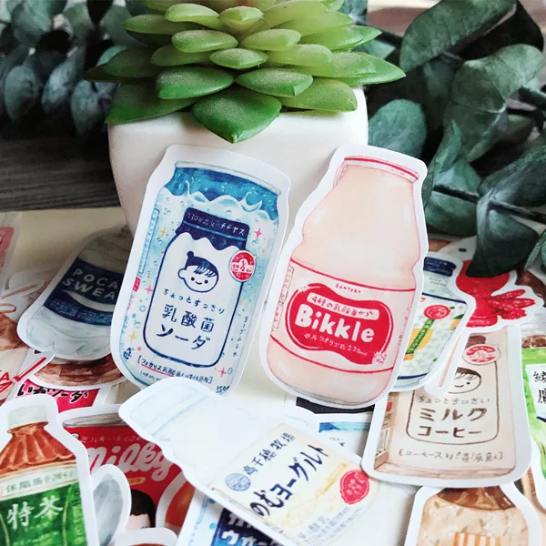 

28pc/pack Japanese style kawaii drinks lovely snacks food retro Decoration Sticker DIY TN Scrapbooking Label Diary Album Escolar