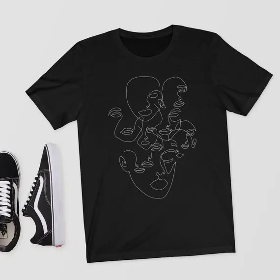 Günstig Sugarbaby Fremden Linie Kunst T Shirt Minimal Kleidung Einzelnen Linie Linie Gesicht Weibliche Gesichter T shirt Unisex Mode T hemd