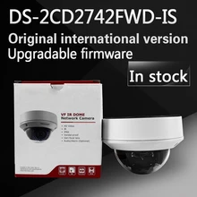 In stock Free shipping english version DS-2CD2742FWD-IS Audio, 4MP WDR Vari-focal Dome Network Camera