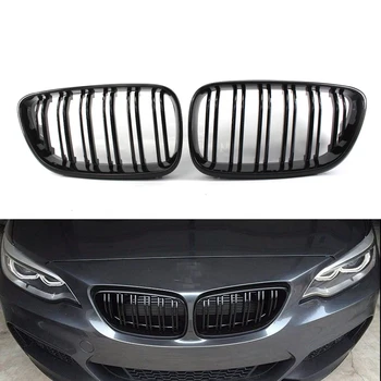 

For BMW 2 Series F22 F23 2014~2018 Racing Grills Car Front Hood Kidney Grille Decoration Glossy Black M-color Auto Bonnet Grill