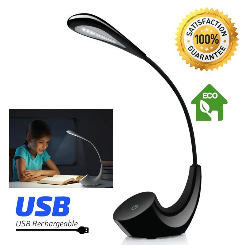 

ArtPad Modern Desk Lamp 3 Levels Dimmable Eyecare Reading LED Desk Light Touch Control Rechargeable USB Table Lamp Black White