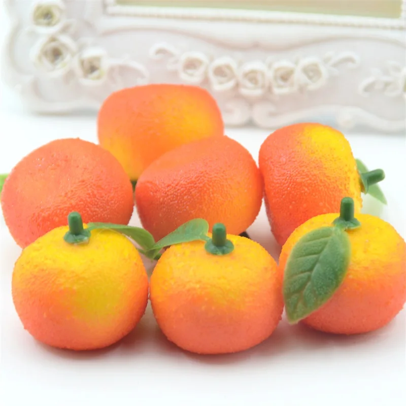 10 искусственных имитации пены большого апельсина с красивыми ягодами Свадебные семейные вечерние украшения кухни с овощами - Цвет: orange