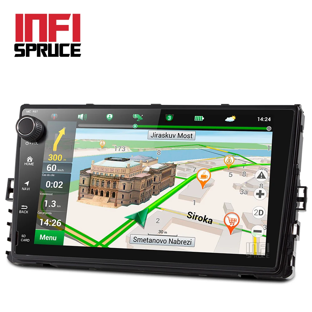 Infispruce 2G + 32G android 8 1 Автомобильный gps плеер для VW/для автомобиля Skoda Радио Видео