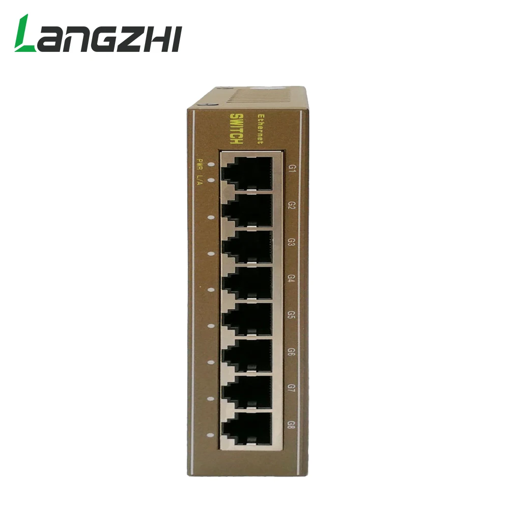 Langzhi сети гигабитный коммутатор 8*10/100/1000 Мбит/с RJ45 Порты и разъёмы 10 Гбит/с сетевой коммутатор 1000 Мбит/с LACP сети Ethernet Gigabit