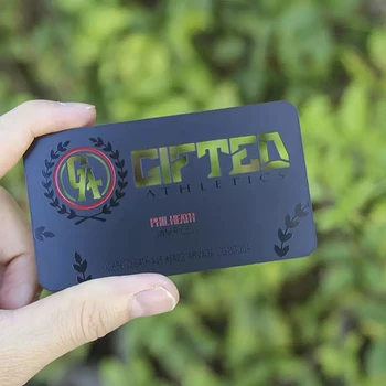 

Black stainless steel metal business card