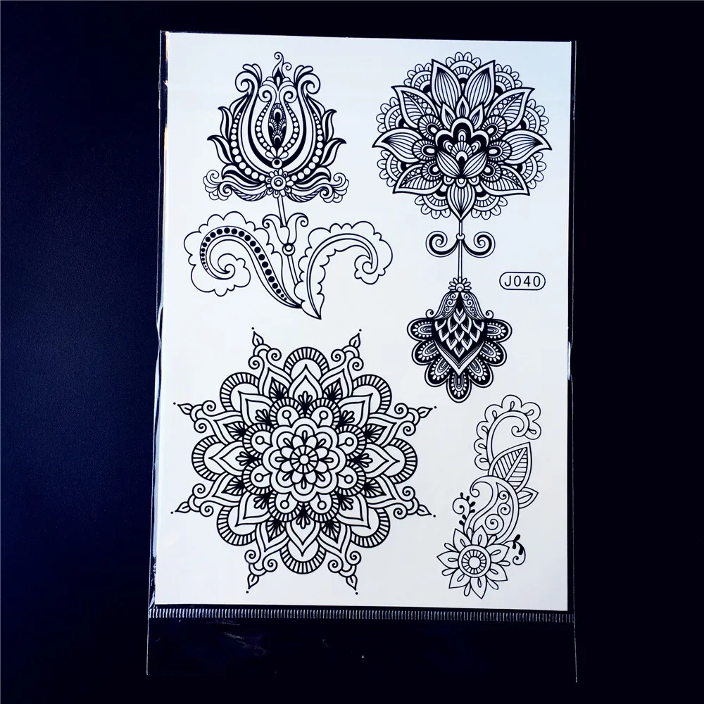 1 шт. бантом конструкции Henna одноразовые татуировки здоровья flash Временные татуировки Наклейки aj209 лук Кружево белыми чернилами Henna татуировки тотем