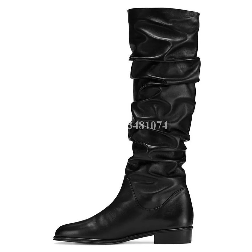 Más Mujer Normal Negro E Zapatos Ladoes Picture As Punta De Nuevo Invierno Pisos Rodilla Top Moda Otoño Venta Tamaño Redonda Plested Botas OxzqIT6wF