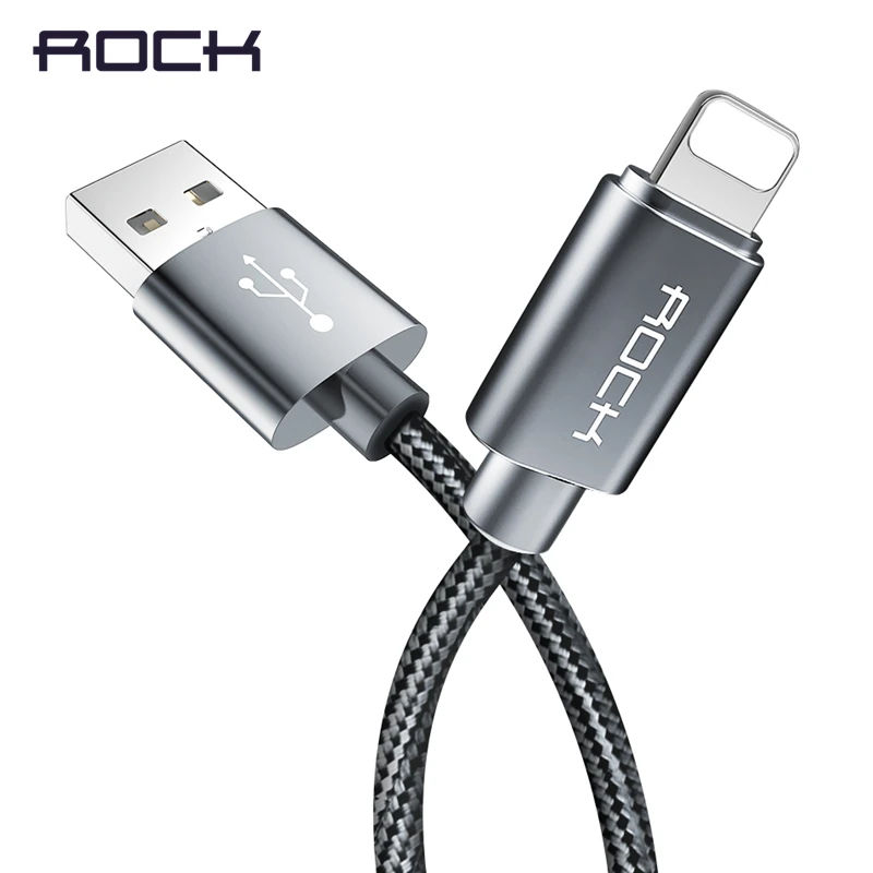 ROCK USB Cable for iPhone 8 7 6 6s Metal Alloy Nylon Braid Fast Charging USB Cable for iPhone X 10 SE 5 5s for iPad charger цена ROCK USB Cable for iPhone 8 7 6 6s Metal Alloy Nylon Braid Fast Charging USB Cable for iPhone X 10 SE 5 5s for iPad charger цены онлайн