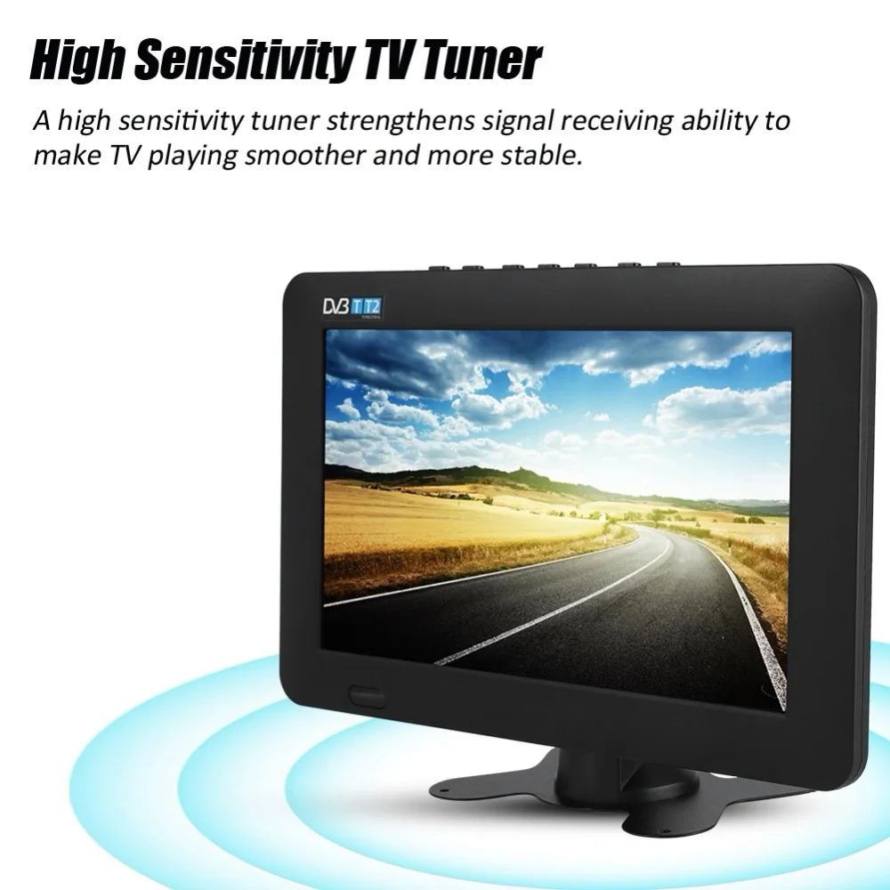 Leadstar 9 дюймов DVB-T2 Высокая чувствительность автомобильное Цифровое ТВ Стерео окружающее 1080 P автомобильное телевидение