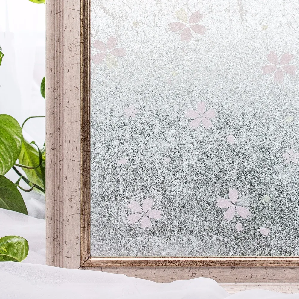 CottonColors PVC Window Privacy Films Home Decor Premium No Glue 3D
