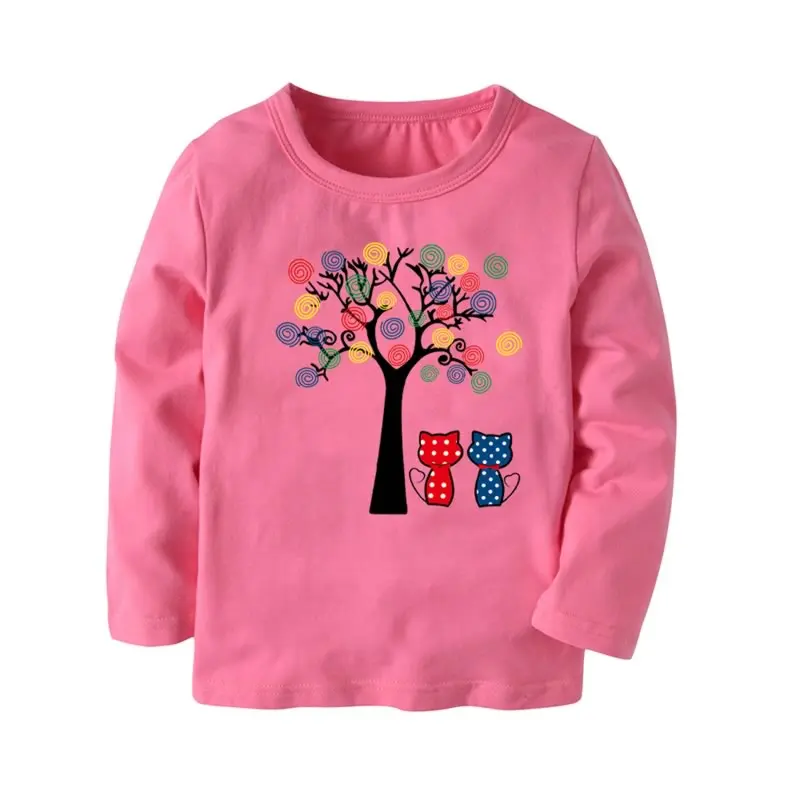 Детская футболка с рисунком кота; Одежда для мальчиков и девочек; Базовая рубашка на весну и зиму; нижняя рубашка; хлопковая одежда для детей; - Цвет: Золотой