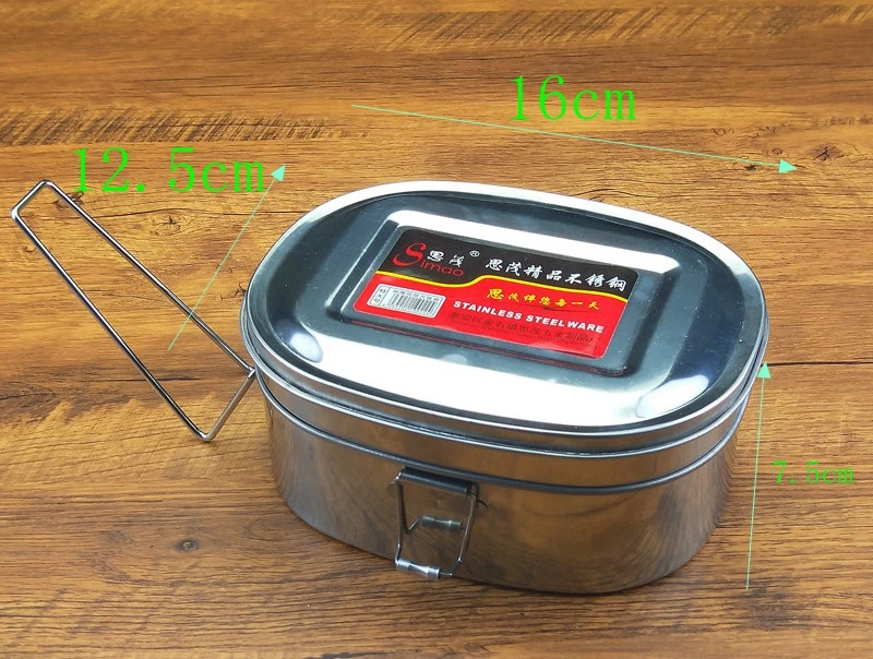 Best Quality Stainless Steel Square Lunch Box Bento Food Picnic Container Travel 2 Layer