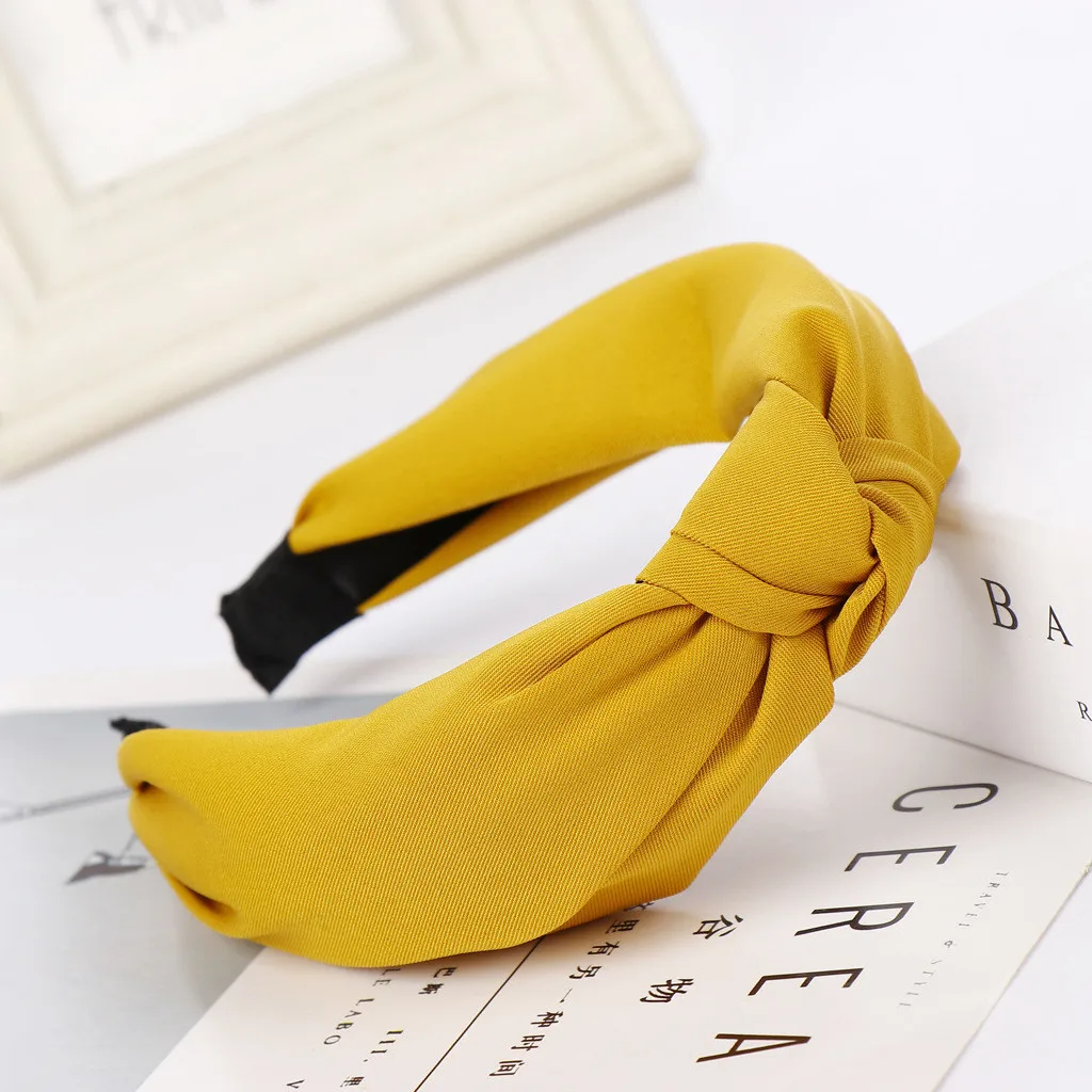 

Haimeikang Solid Color Cloth Cross Hairband Headband Turban for Women Lady Wide Plastic Hair Hoop 2019 Hair Bands Accessories