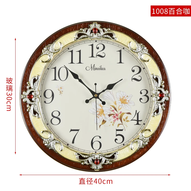 Retro Pastoral Quartz Wall Clocks Color:I