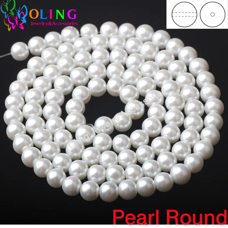 

New 10MM round Pearl White color glass imitation pearls beads 100PCS DIY bead earrings Bracelet choker necklace jewelry making