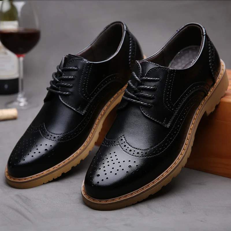 XINGYIDA Wingtip черный Повседневная Мужская обувь Кожа Формальное свадебное платье