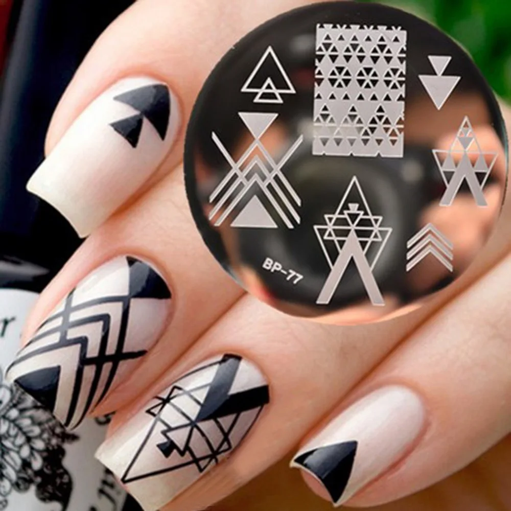 Fashion Gaya Baru Ruang Nail Art Stamping Stamp Template Gambar