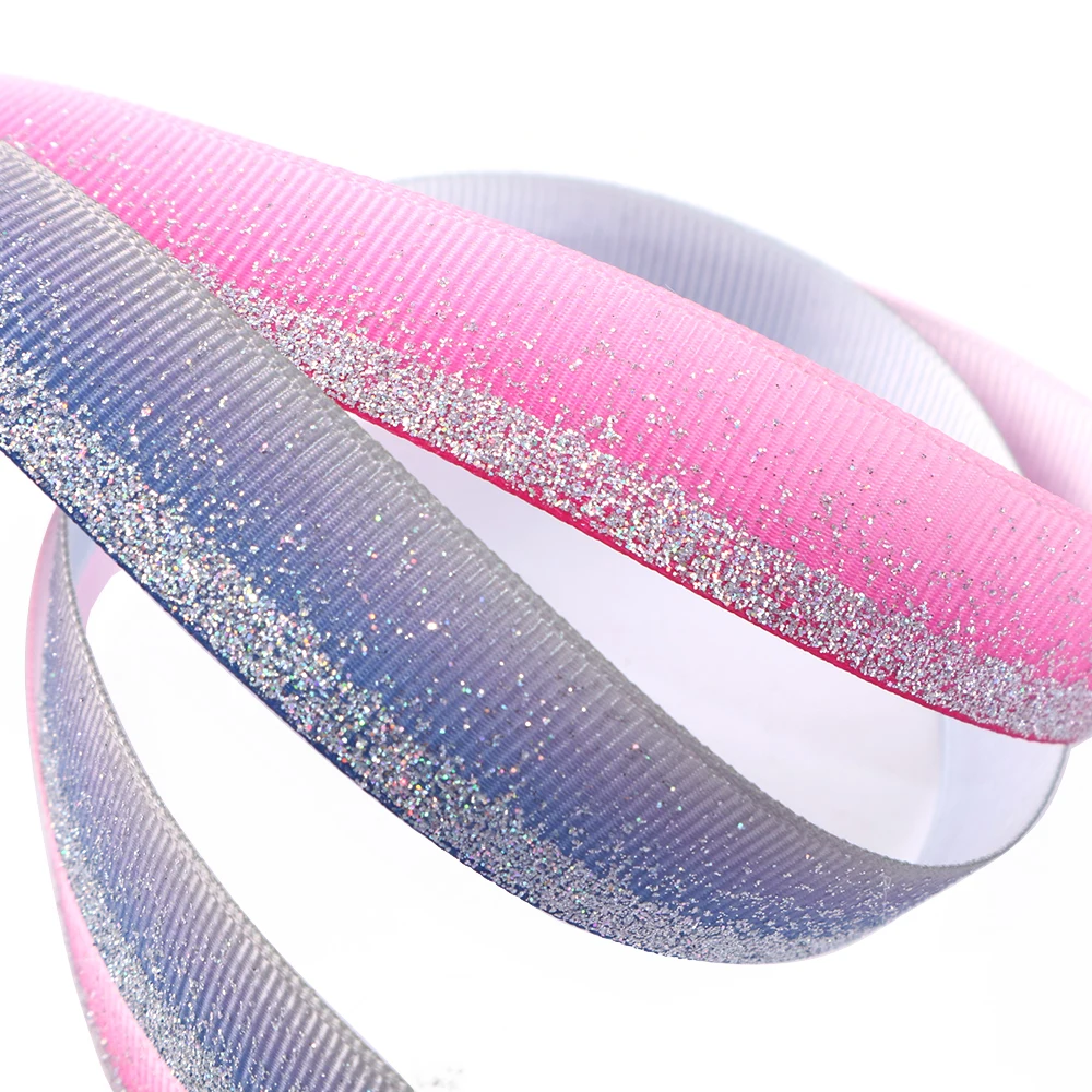 

David accessories 5/8"16mm Glitter Printed Grosgrain Ribbon DIY Wrapping/Party/Hair Bow Decoration Art Sewing Material,5Yc5477