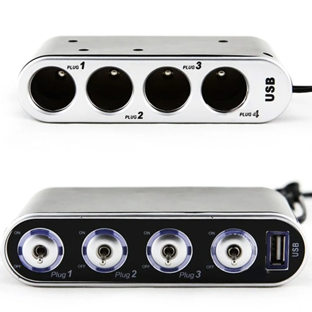 Разветвитель автомобильного прикуривателя 4 порта в 1 USB порт 12 В/24 Н|cigarette lighter socket
