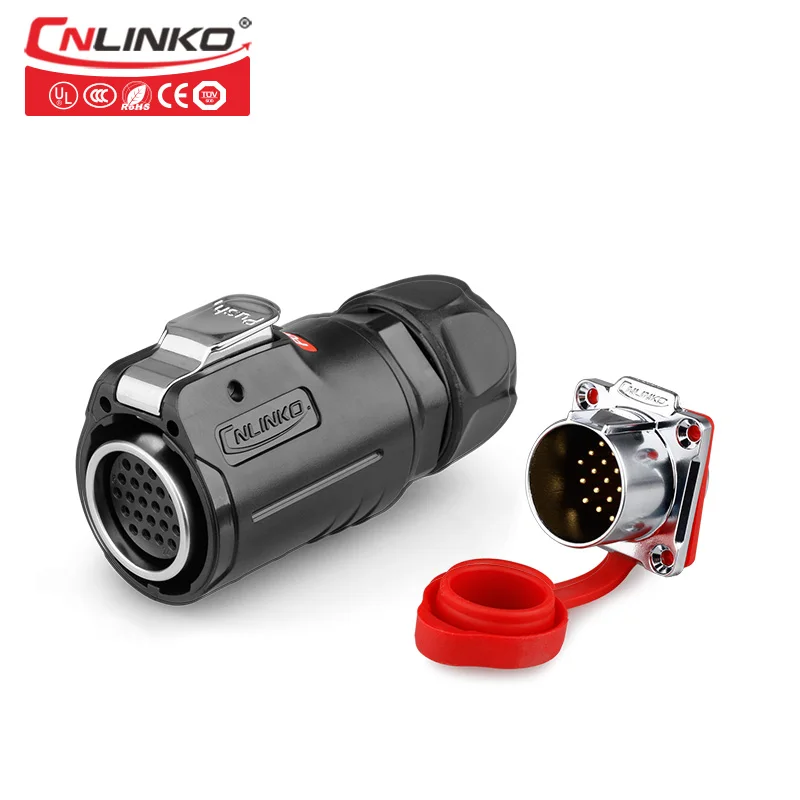 

Multicore AC DC Power Adapter 24Pin IP67 Male and Female Electrical Connector with Dust Cover