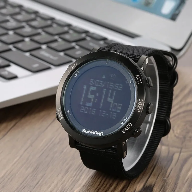 15% FR851 наружные цифровые спортивные часы Шагомер альтиметр барометр компас наручные часы с нейлоновым ремешком