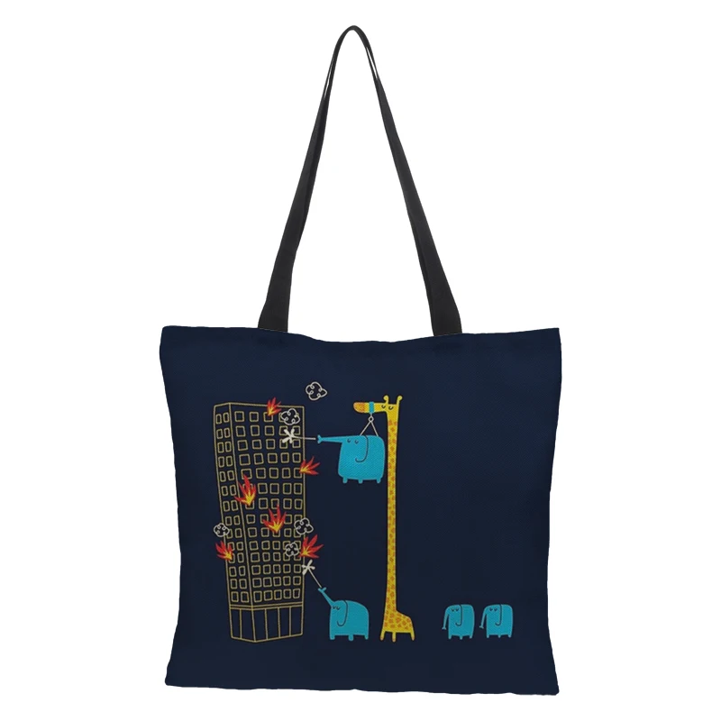CROWDALE двусторонняя печать Слоны белье сумка-шоппер богемный стиль полосатый плечо пляжная сумка женская Повседневное сумка