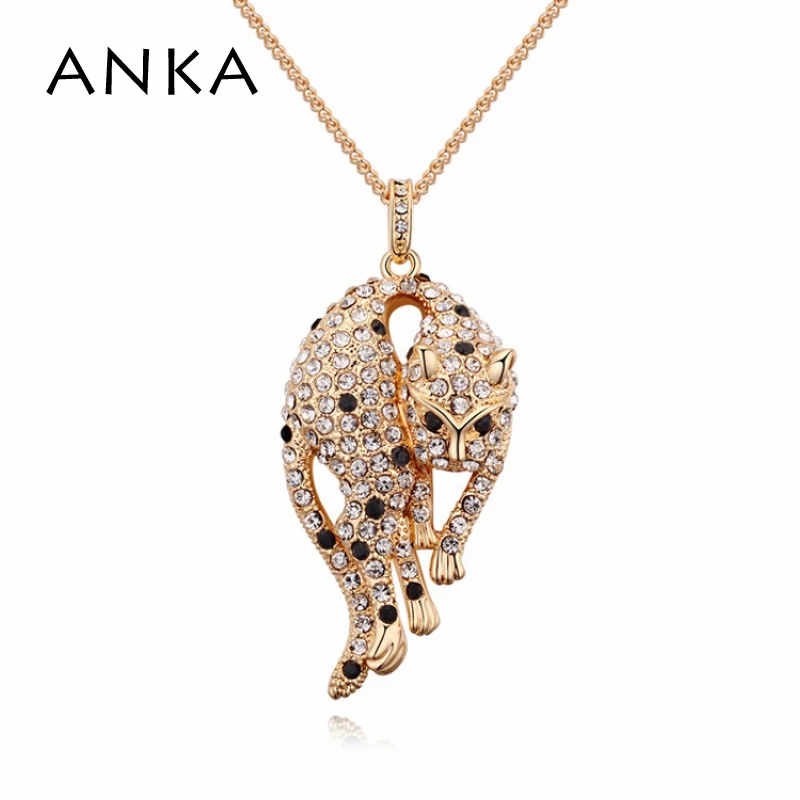 ANKA Top Fashion, настоящая классика, леопардовое ювелирное изделие, австрийский хрусталь, золото, подвеска, ожерелье для женщин 2020 #110594|fashion necklace|necklace fashionnecklaces for women | АлиЭкспресс