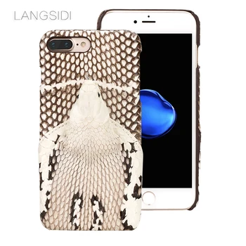 

wangcangli brand phone case real snake head back cover phone shell For iPhone 7 Plus full manual custom processing