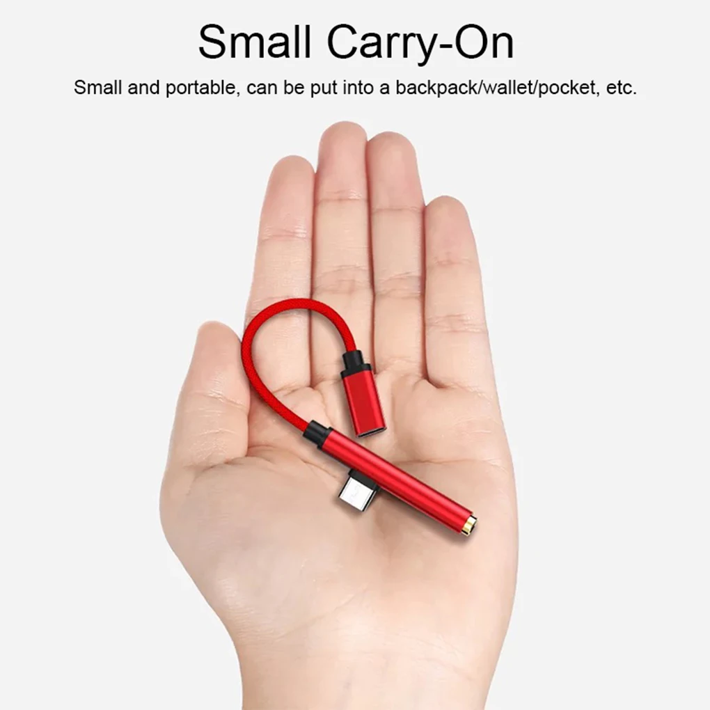 

Worallymy 2 in 1 Earphone Type-C to 3.5mm Adapter Audio Jack Headphones Cable Sync Charging Cable Type-C to Jack Aux