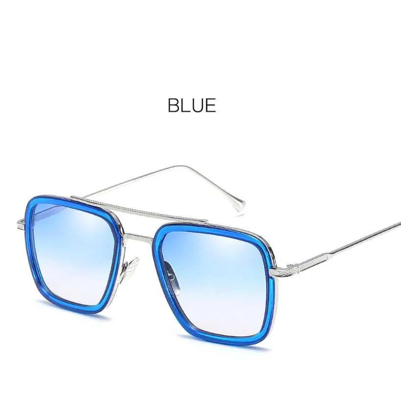 Oulylan, мужские стимпанк Солнцезащитные очки, Тони Старк, Железный человек, солнцезащитные очки, Ретро стиль, Ретро стиль, паровой панк, солнцезащитные очки, UV400 - Цвет линз: gradient blue