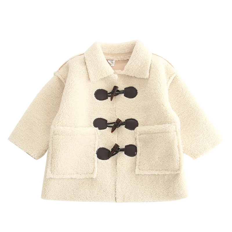 

Baby Girls Solid Warm Coat 2018 Autumn Winter New Fashion Children Long Sleeve Comfortable Outerwear Children Clothing